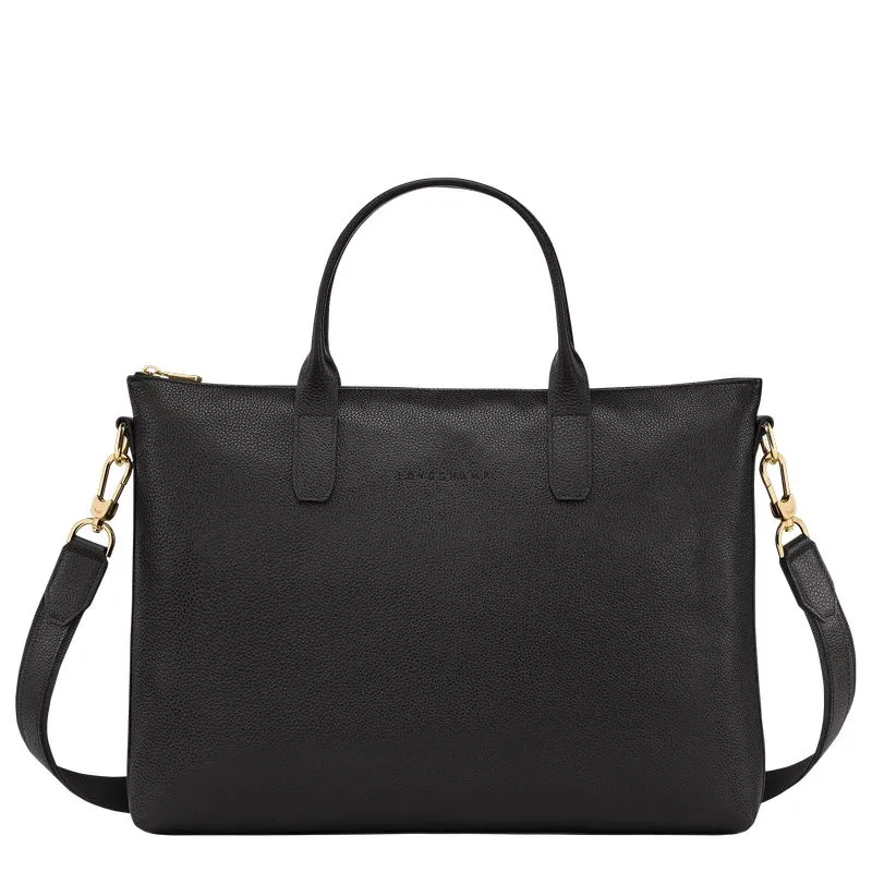 Le Foulonné S Briefcase Black - Leather