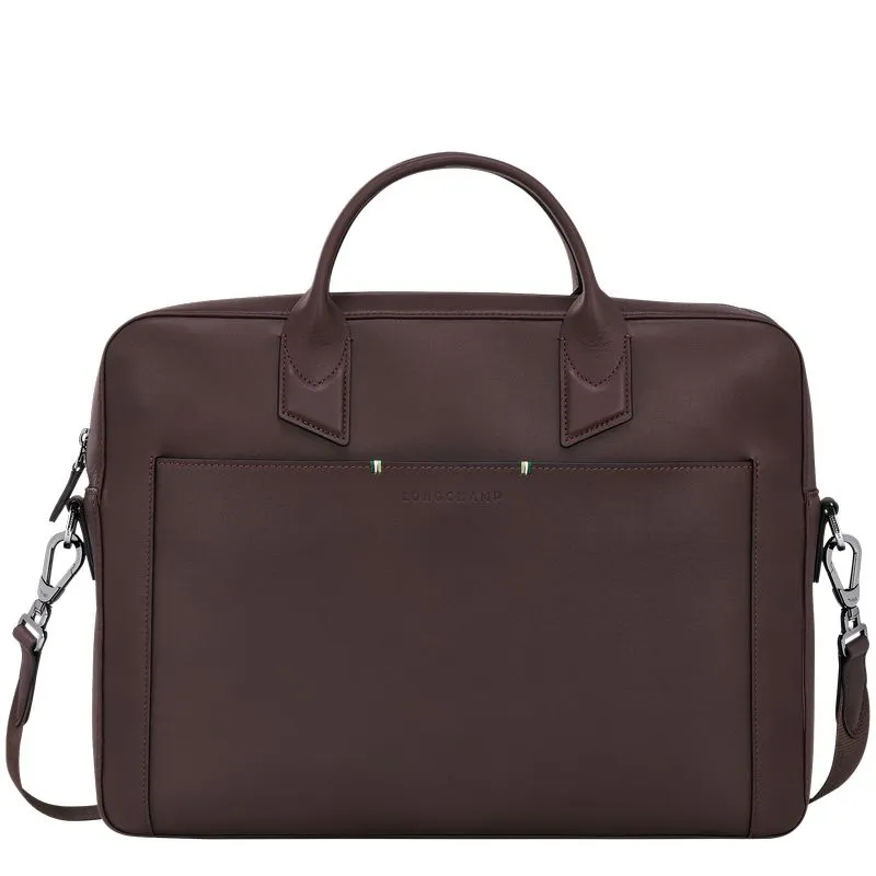 Longchamp sur Seine M Briefcase Mocha - Leather