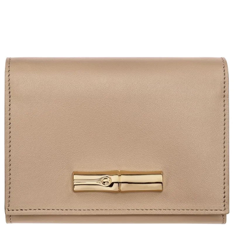 Le Roseau Compact wallet Root - Leather