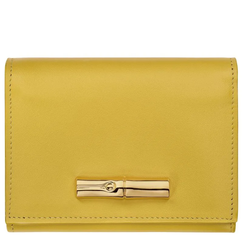 Le Roseau Compact wallet Ginger - Leather