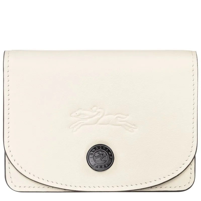 Le Pliage Xtra Card holder Ecru - Leather