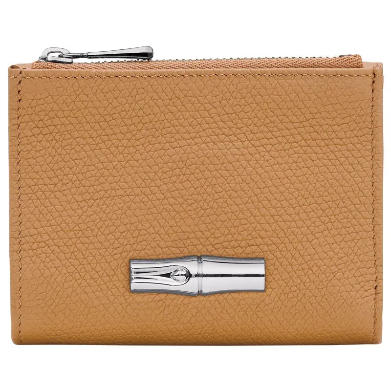 Le Roseau Compact wallet Walnut - Leather