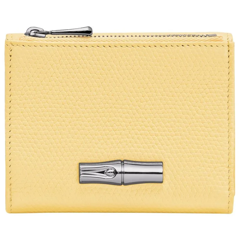 Le Roseau Compact wallet Yellow Chick - Leather