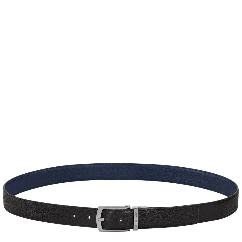 Le Foulonné Men's belt Black/Navy - Leather