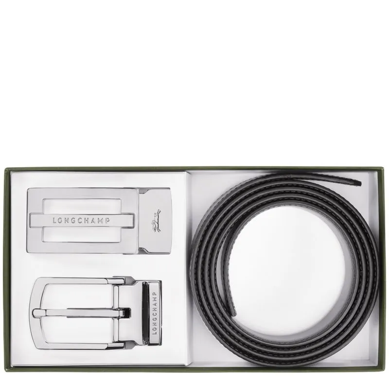 Delta Box Men's belt Black/Navy - Leather