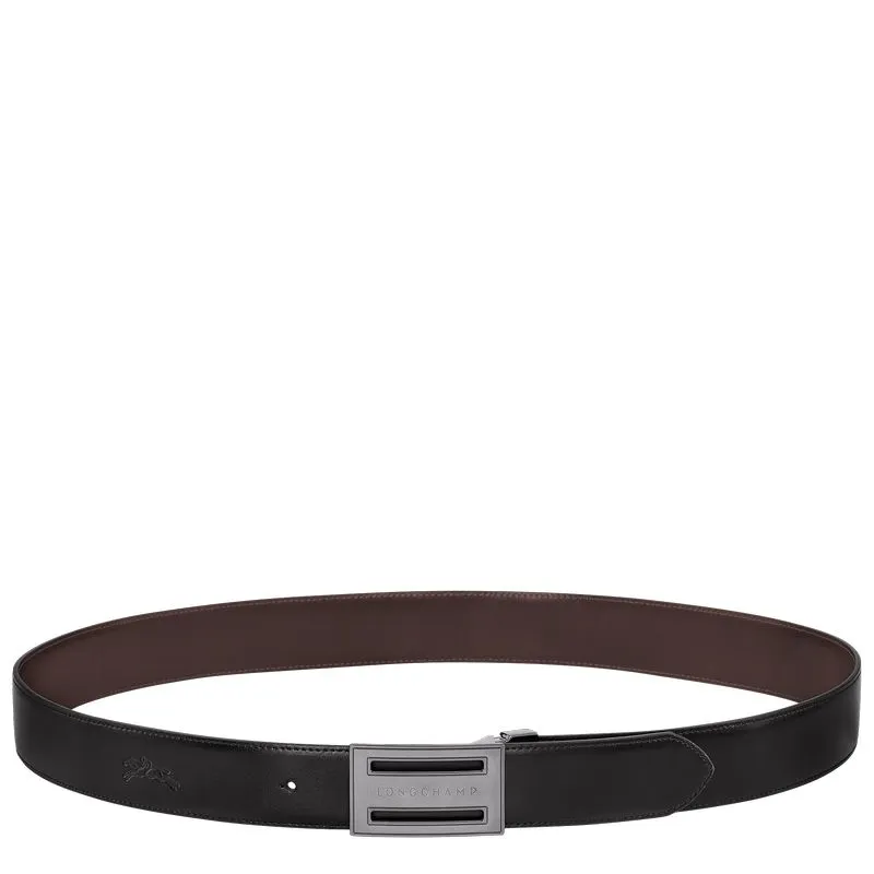 Delta Box Men's belt Black/Mocha - Leather