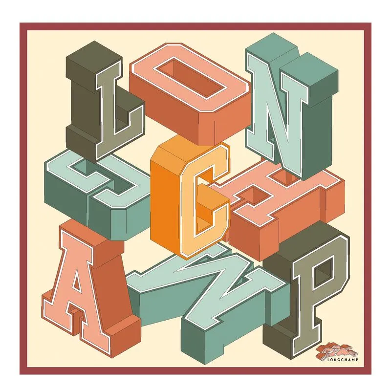 Longchamp University Silk scarf 70 Sienna - Silk