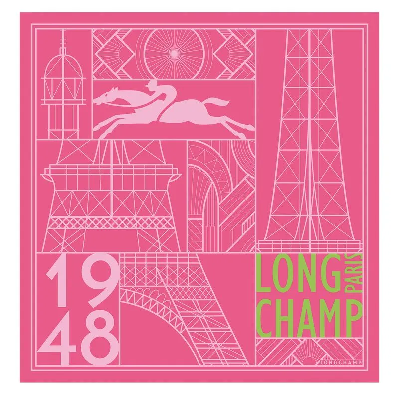 Eiffel Tower 1948 Silk scarf 50 Pink - Silk