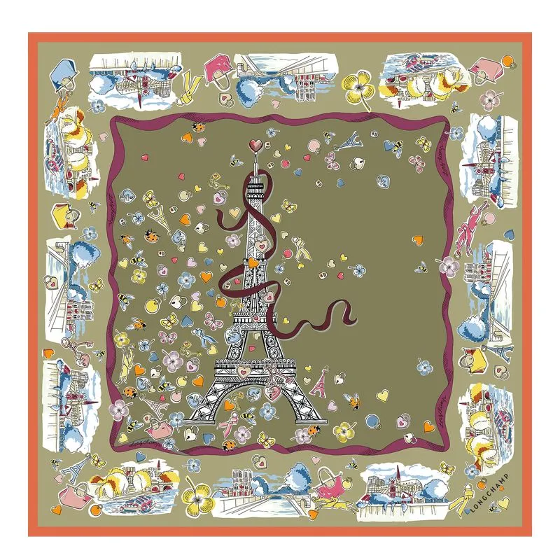 Equestrian Tower Silk scarf 50 Artichoke - Silk