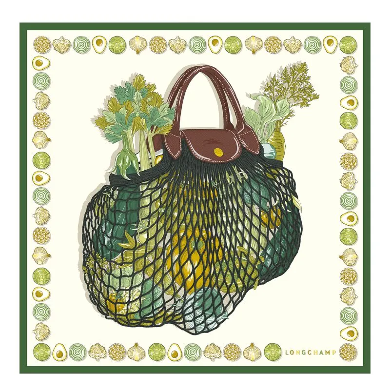 The Gourmet Mesh bag Silk scarf 70 Laurel - Silk