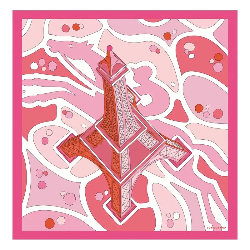 Equestrian Tower Silk scarf 70 Pink - Silk