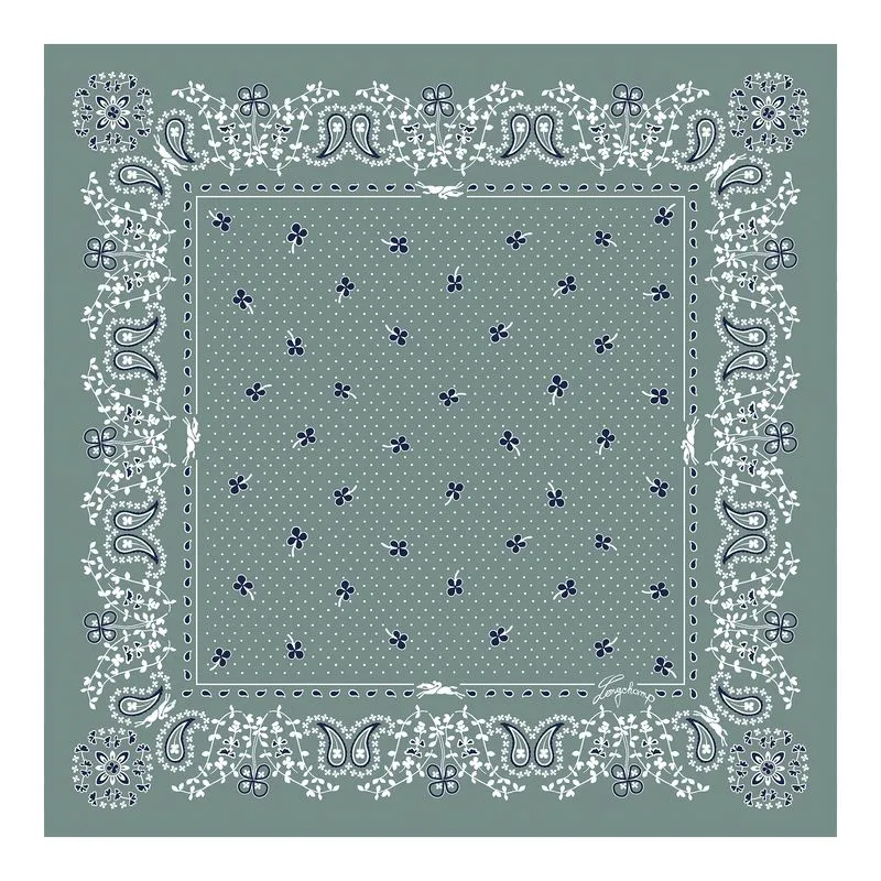 French Bandana Silk scarf 50 Celadon - OTHER