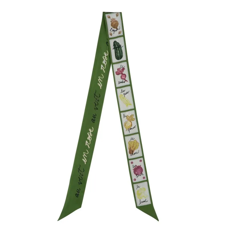 Pink and Green Headband Laurel - Silk