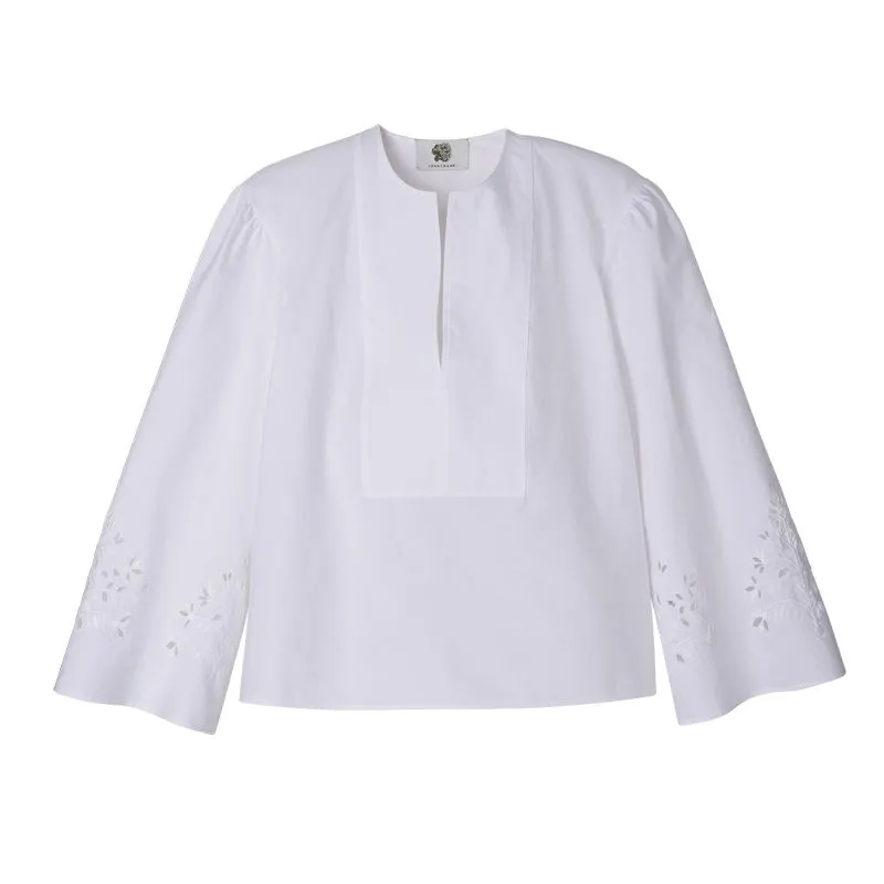 Blouse White - Poplin embroidered