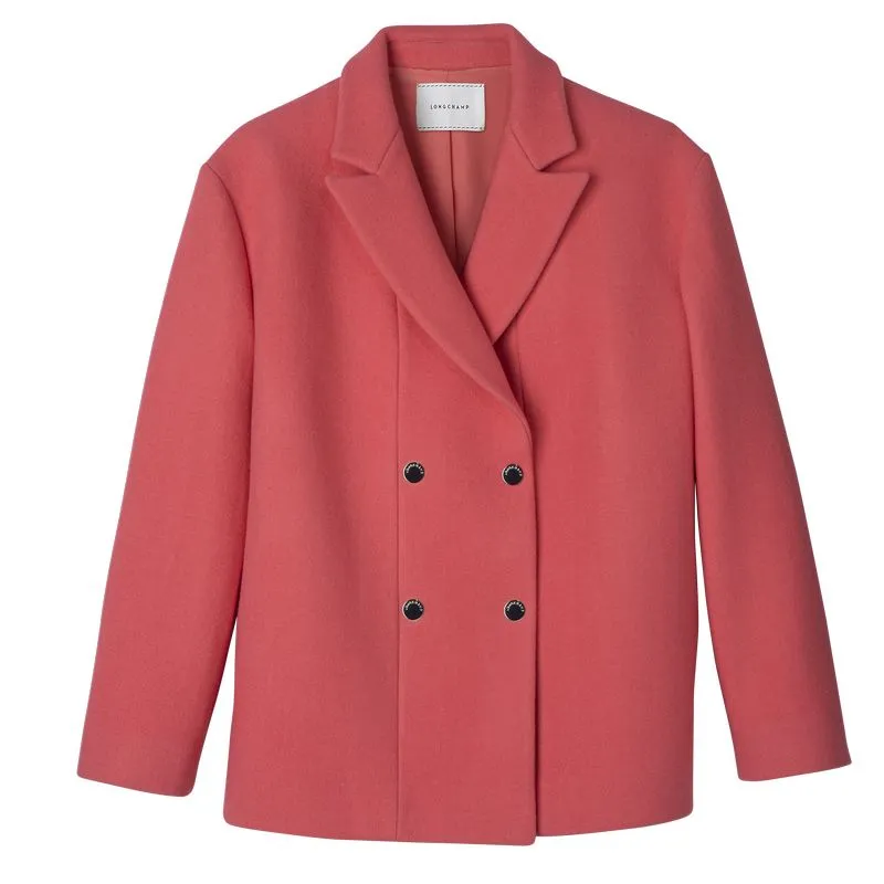 Straight peacoat Blush - Wool broadcloth