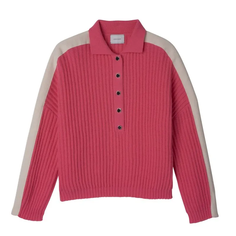 Polo collar jumper Pink - Knit