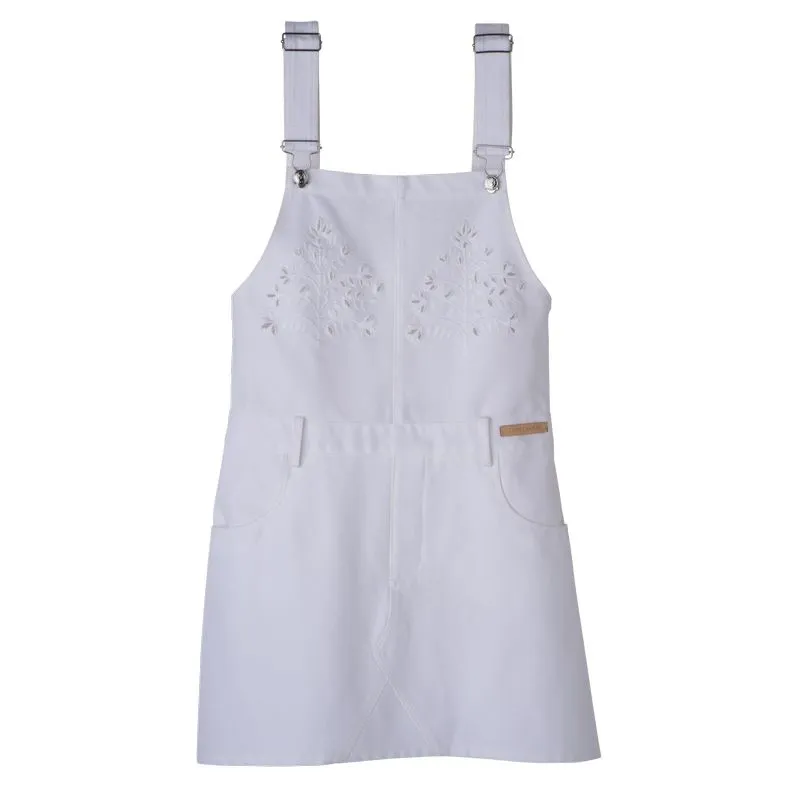 Dress White - Embroidered gabardine