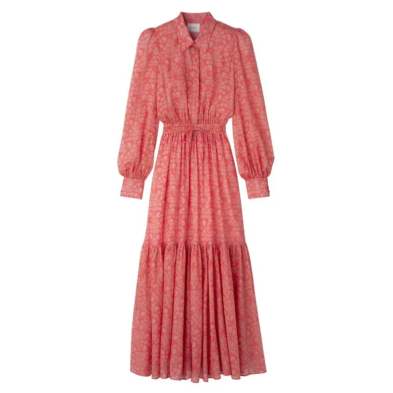 Long dress Tomato - Printed veil