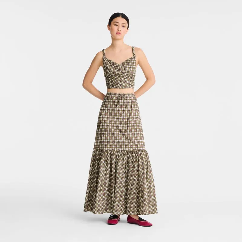 Long skirt Artichoke - Vichy print veil