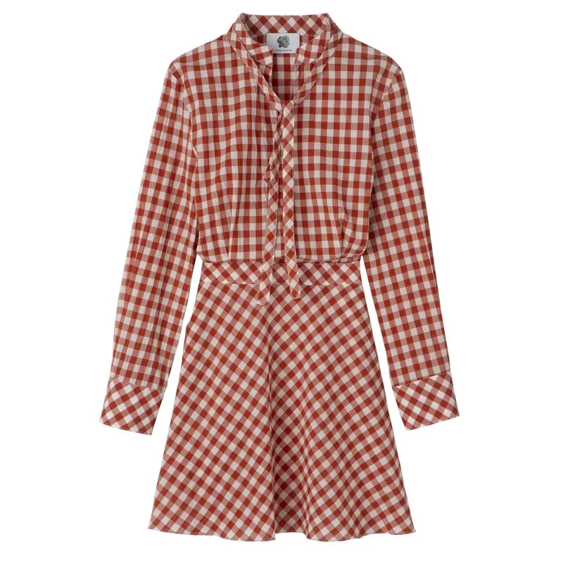 Dress Bark - Vichy jacquard