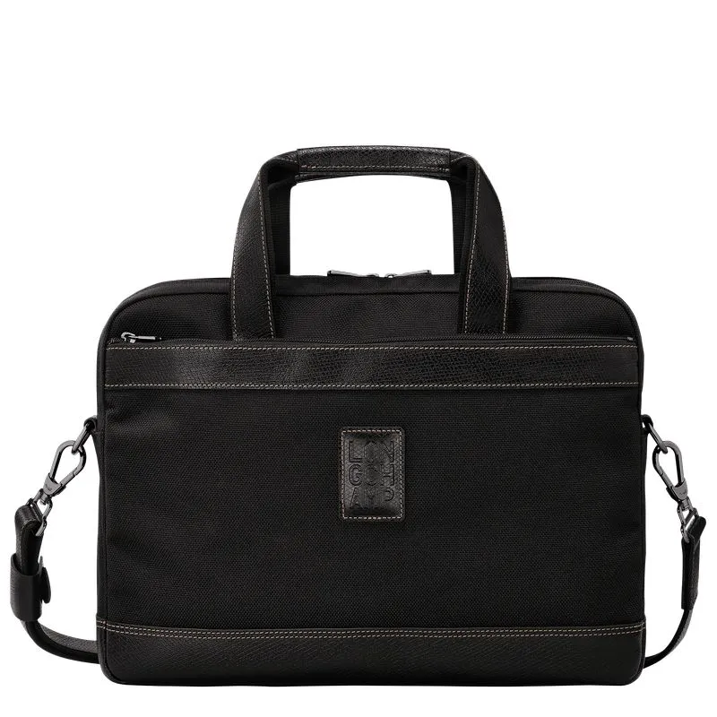Boxford S Briefcase Black - Recycled canvas