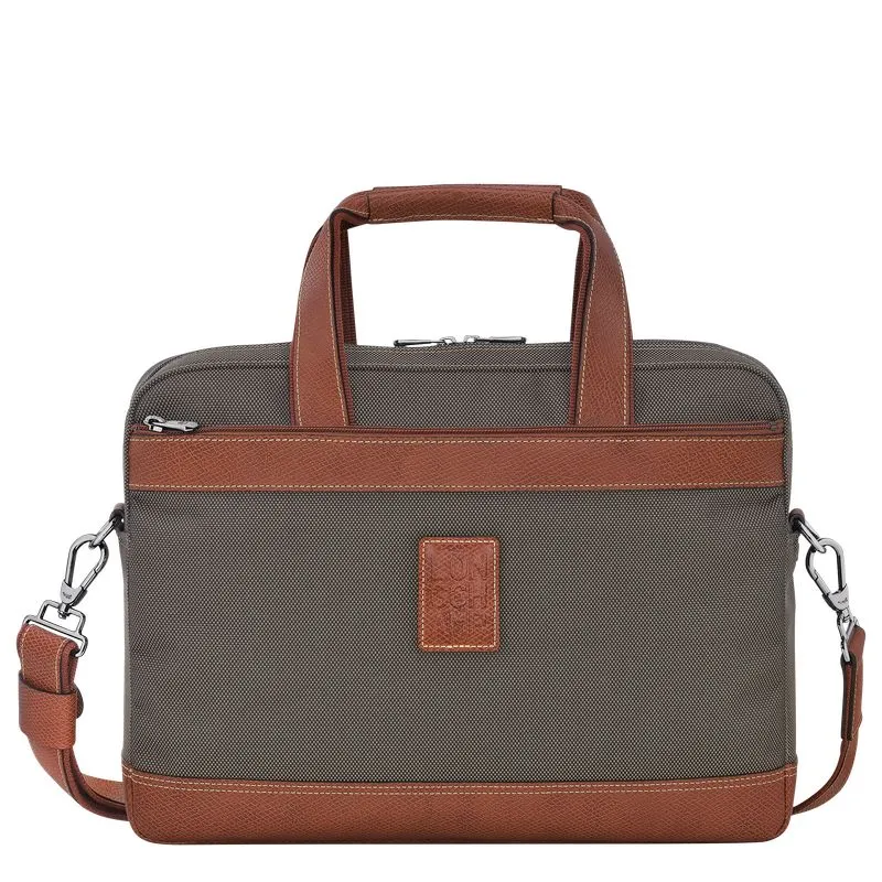 Boxford S Briefcase Brown - Recycled canvas