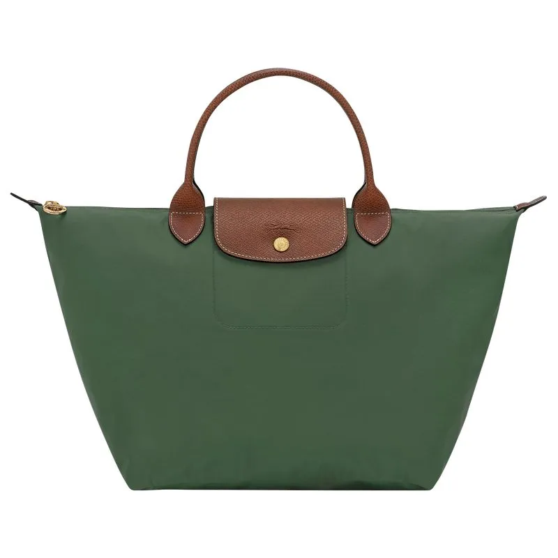 Le Pliage Original M Handbag British Green - Recycled canvas