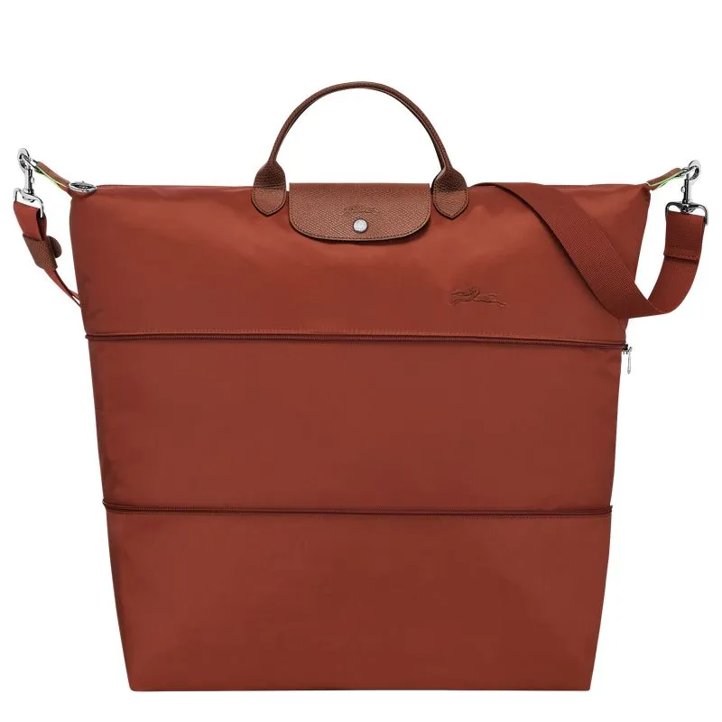 Le Pliage Green Travel bag expandable Chestnut - Recycled canvas