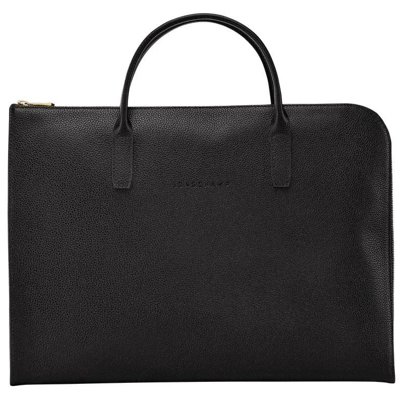 Le Foulonné S Briefcase Black - Leather