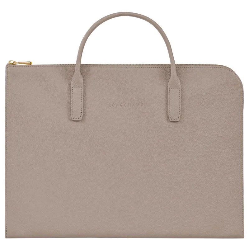 Le Foulonné S Briefcase Turtledove - Leather