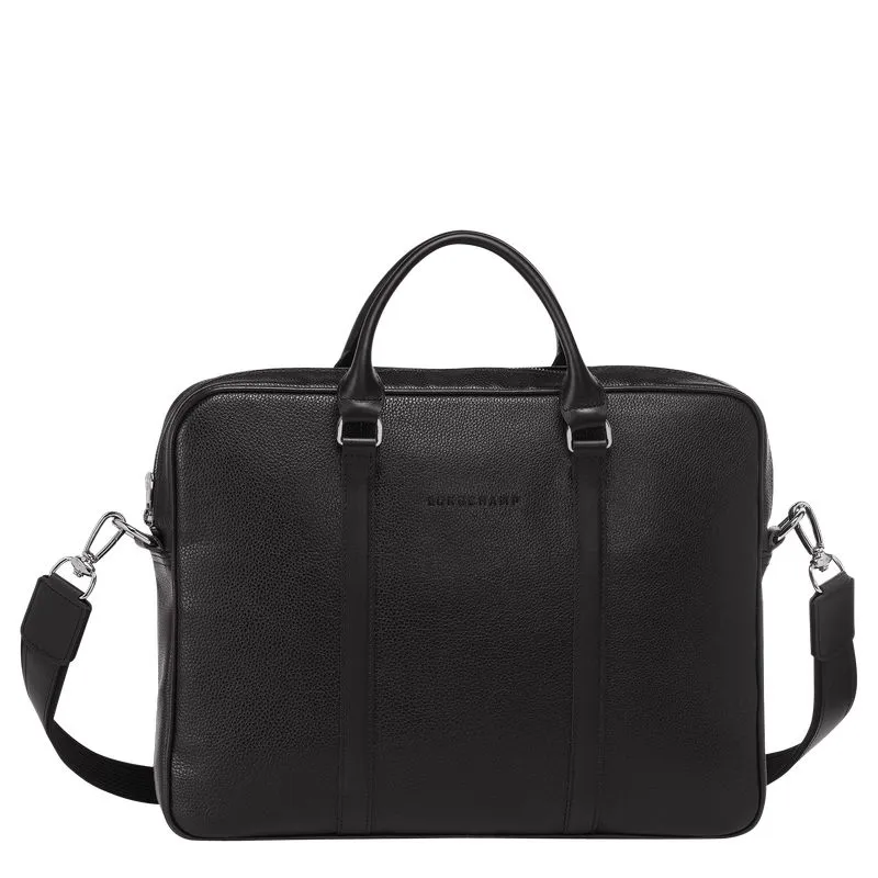 Le Foulonné XS Briefcase Black - Leather