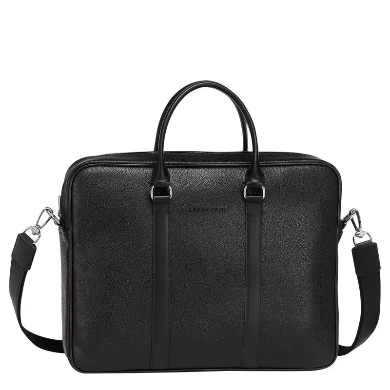 Le Foulonné S Briefcase Black - Leather