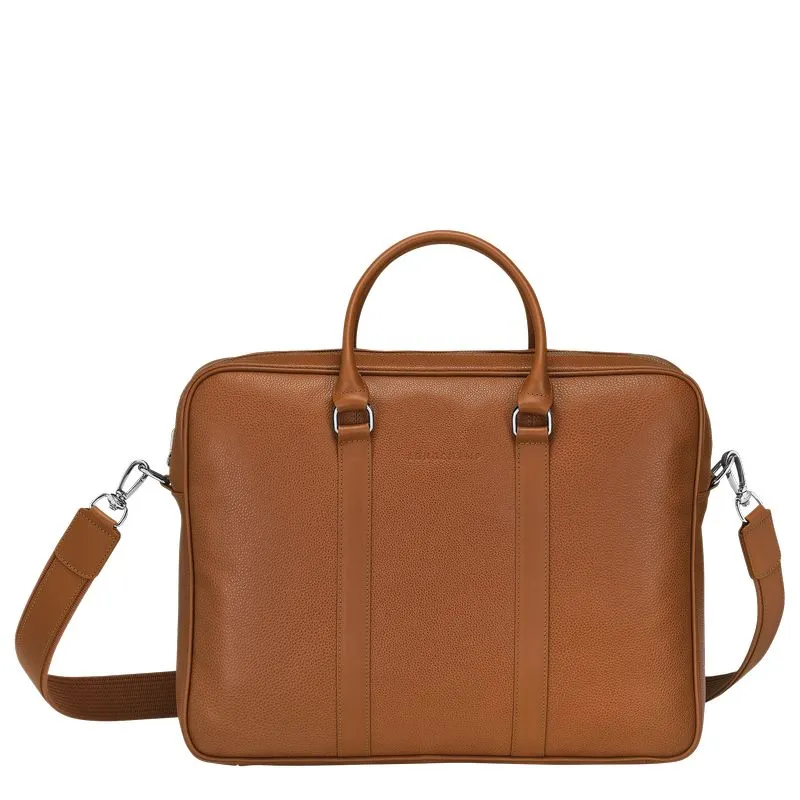 Le Foulonné M Briefcase Caramel - Leather