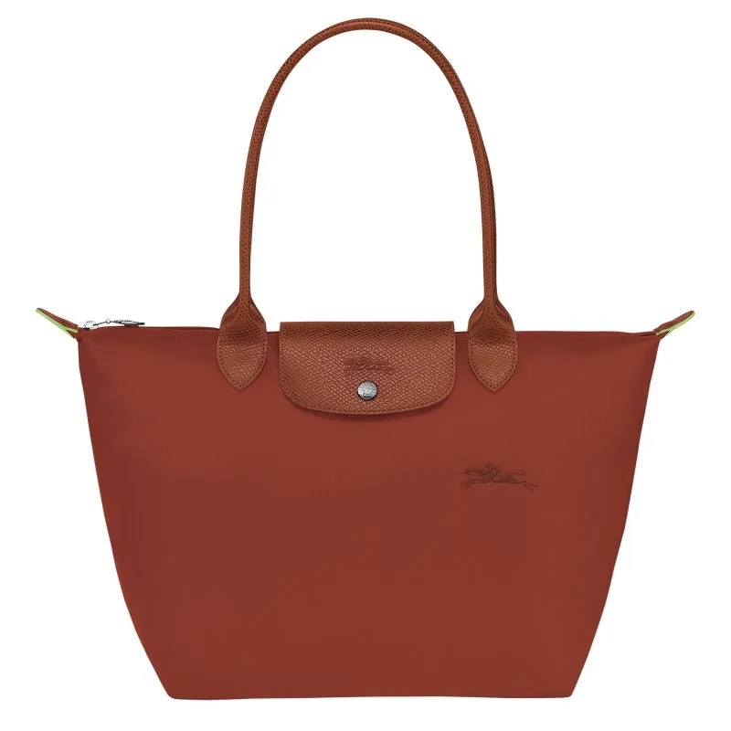 Le Pliage Green M Tote bag Chestnut - Recycled canvas