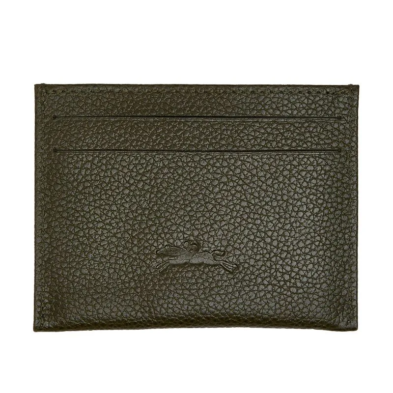 Le Foulonné Card holder Khaki - Leather