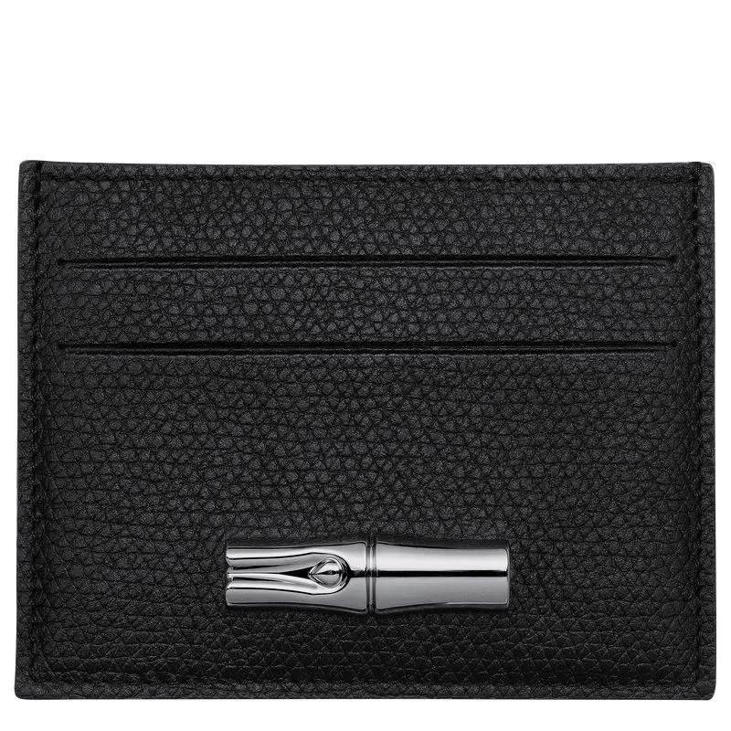Le Roseau Card holder Black - Leather