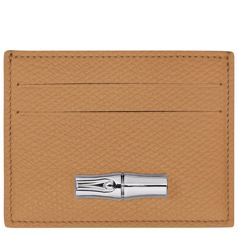 Le Roseau Card holder Walnut - Leather