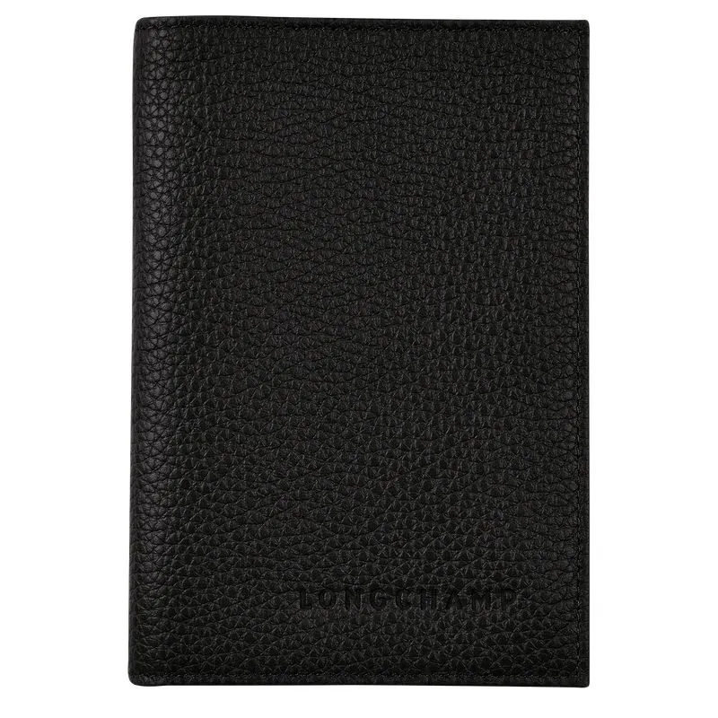 Le Foulonné Passport cover Black - Leather