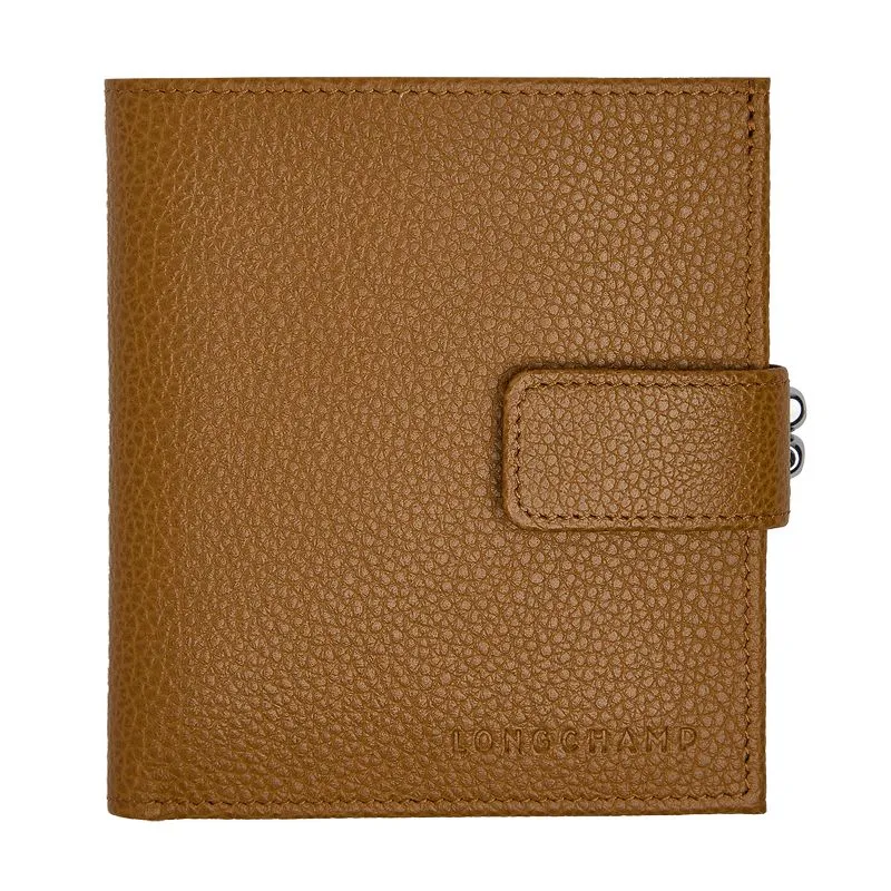 Le Foulonné Compact wallet Walnut - Leather